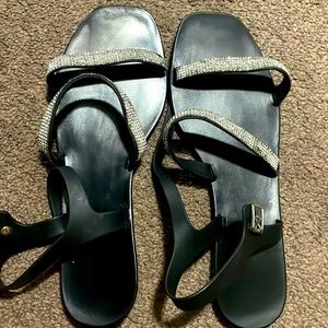 Sparkly black sandals